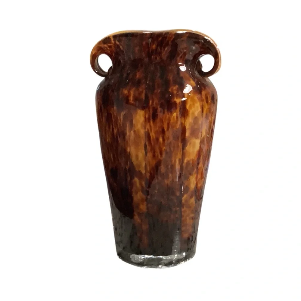 Artisan Brown Glass Vases Set